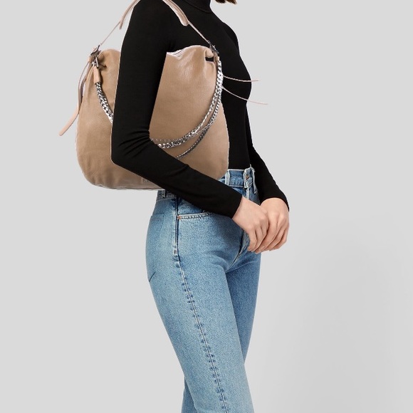 Jimmy Choo Chain Biker Hobo Bag Tan Leather - Picture 15 of 15